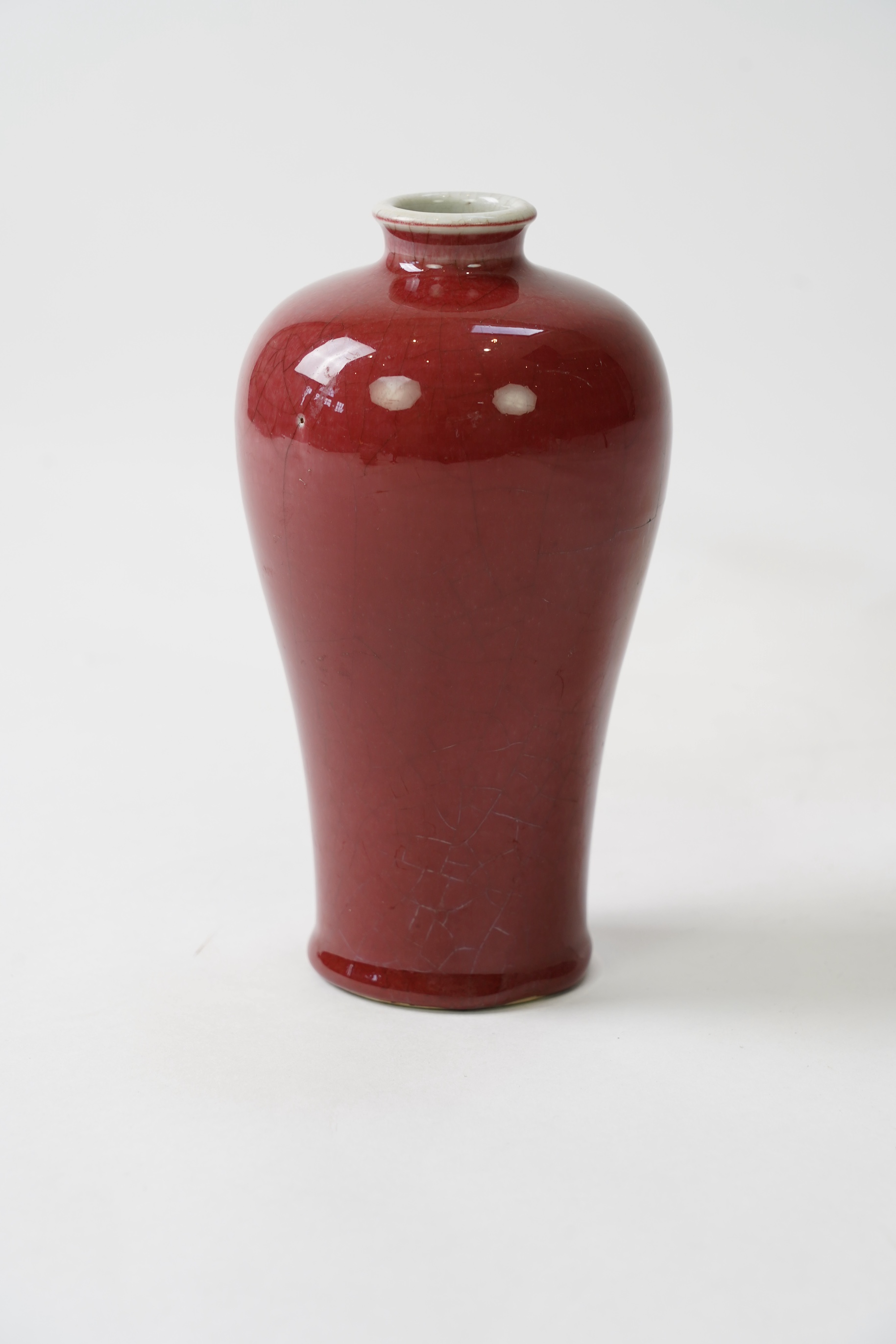 A Chinese Sang de boeuf glazed meiping, 20cm